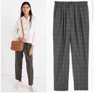 Madewell NWT Pull On Grey Flannel Windowpane Check Pants